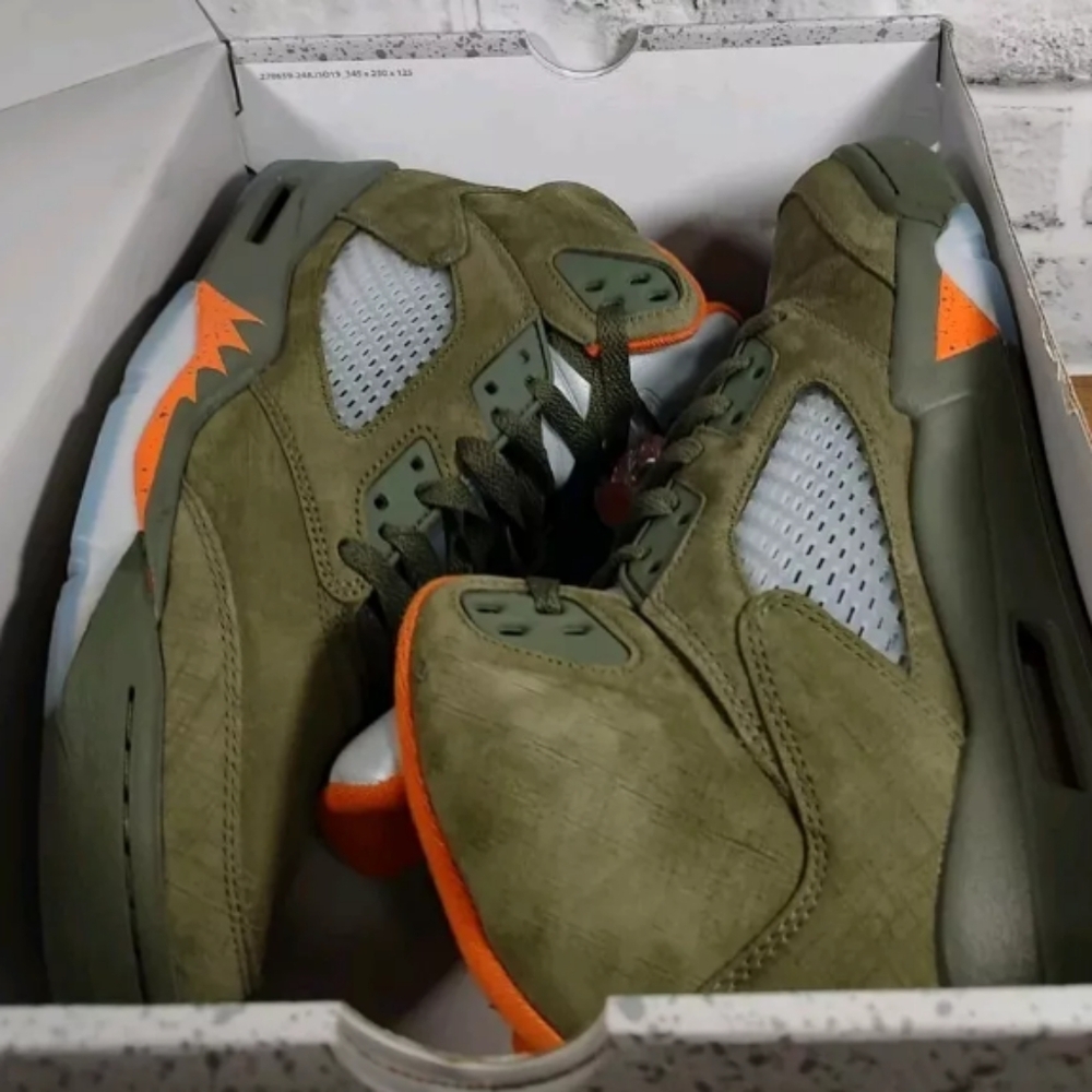 Nike Air Jordan 5 Retro Olive Solar Orange DD0587-308 Men's 9.5 - Picture 6 of 8